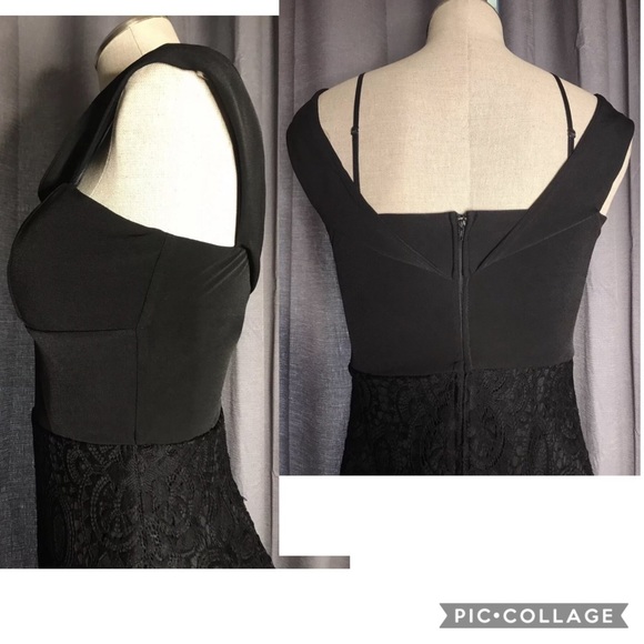 Trixxi Girls black lace stretchy party dress Med. - Picture 3 of 8